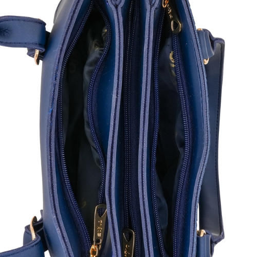 Woven Navy Casual Handbag