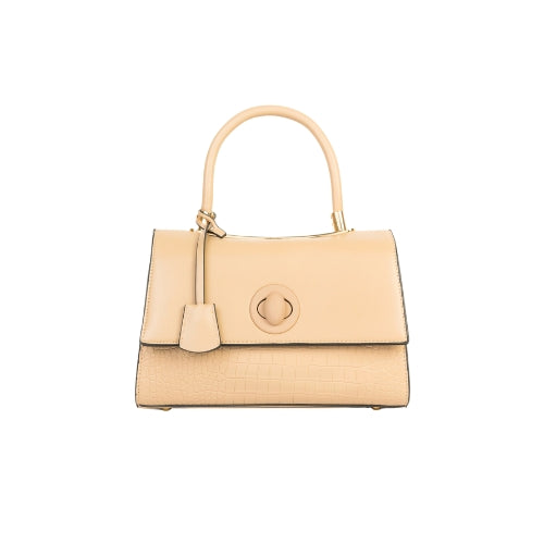 Structured Top Handle Flap Handbag