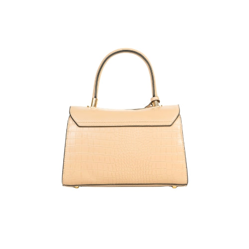 Structured Top Handle Flap Handbag