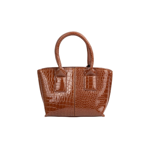 Textured Structured Top Handle Handbag