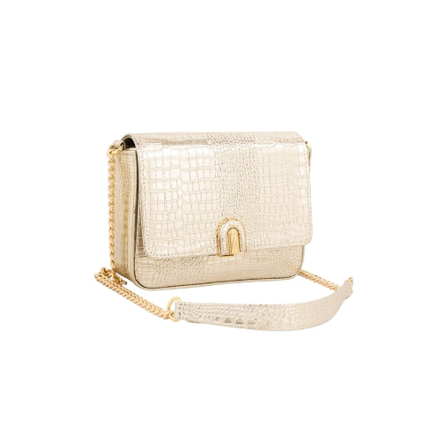 Textured Flap Chain Shoulder Bag