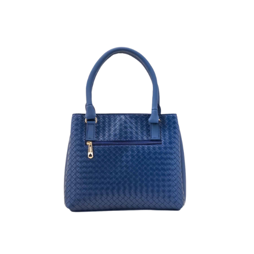 Woven Navy Casual Handbag