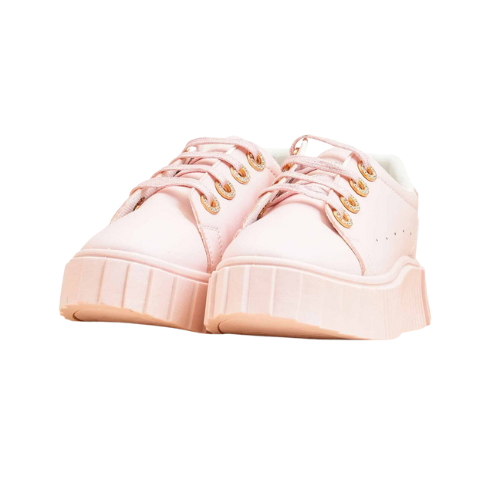 Pink Casual Lace-Up Sneakers for Women